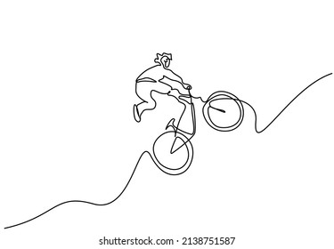 a bucket jumping into the air with a bike performs