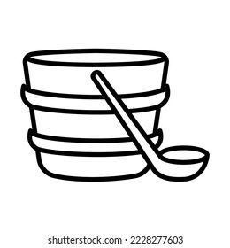 Bucket And Ladle Icon Logo Design Vector Template Illustration Sign And Symbol Pixels Perfect