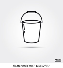 Bucket line icon. EPS 10 vector symbol.