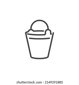 Symbol der Schlagzeile. lineares Stilzeichen für mobiles Konzept und Webdesign. Eimer-Umriss-Vektorsymbol. Symbol, Logo-Abbildung. Vektorgrafik