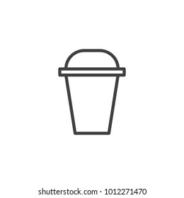 Bucket line icon, outline vector sign, linear style pictogram isolated on white. Symbol, logo illustration. Editable stroke