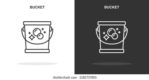 bucket line icon. Simple outline style.bucket linear sign. Vector illustration isolated on white background. Editable stroke EPS 10