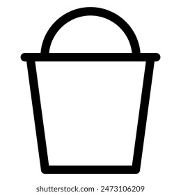 bucket line icon vector illustration isolated on white background