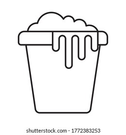 bucket line style icon design, Cleaning service wash home and hygiene theme Vector illustration
