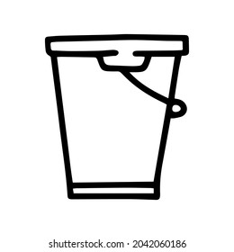 diseño de icono simple de vectores de línea de cubo