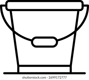 Diseño de icono de Vector de línea de cubo