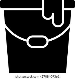 Diseño de icono de Vector de línea de cubo