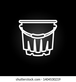 Bucket, liquid container , pail neon icon. Elements of kitchen utencils set. Simple icon for websites, web design, mobile app, info graphics