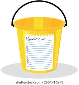 Bucket list, to do or task list flat vector, Future check list of motivational goals to complete