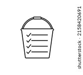 Bucket list icon. Vector illustration on white background. Lines and check mark set. 