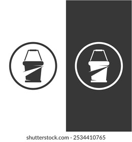 design do logotipo do balde, vetor, ilustração, símbolo, ícone. vintage design do logotipo do balde.