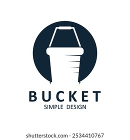 bucket logo design, vector, illustration, symbol, icon. vintage bucket logo design.