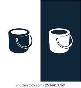 bucket logo design, vector, illustration, symbol, icon. vintage bucket logo design.