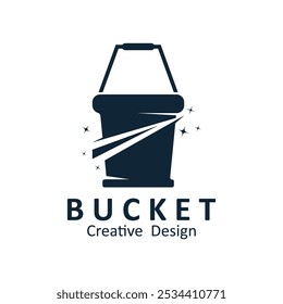 bucket logo design, vector, illustration, symbol, icon. vintage bucket logo design.