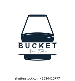bucket logo design, vector, illustration, symbol, icon. vintage bucket logo design.