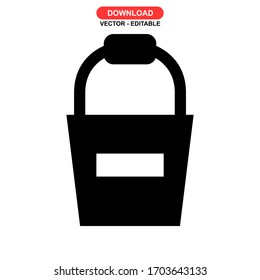 bucket milk icon or logo isolated sign symbol vector illustration - high quality black style vector icons
