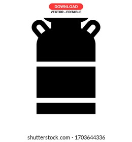 bucket milk icon or logo isolated sign symbol vector illustration - high quality black style vector icons
