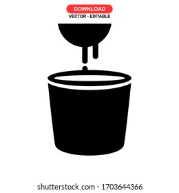 bucket milk icon or logo isolated sign symbol vector illustration - high quality black style vector icons
