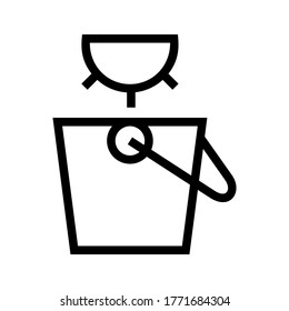 bucket milk icon or logo isolated sign symbol vector illustration - high quality black style vector icons
