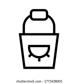 bucket milk icon or logo isolated sign symbol vector illustration - high quality black style vector icons
