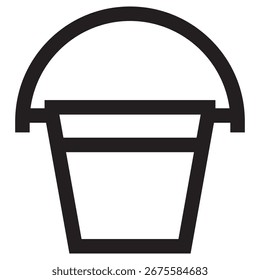 Bucket Modern Vector Icon – Minimal Illustration Symbol Template for Web Mobile App UI Design
