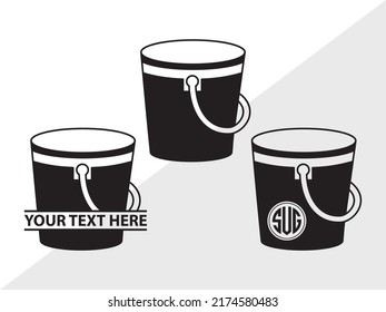 Bucket Monogram SVG Printable Vector Illustration svg