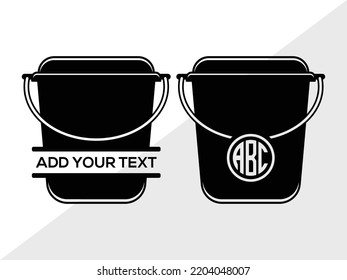 Bucket Monogram SVG Printable Vector Illustration