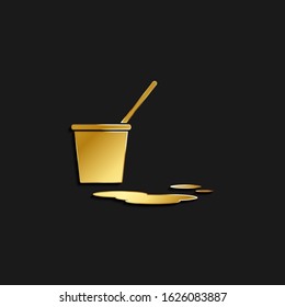 Bucket, mop gold icon. Vector illustration of golden