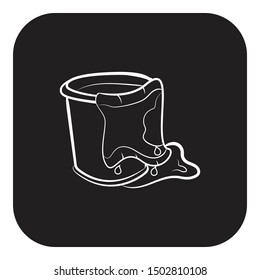 
bucket and mop icon flat black