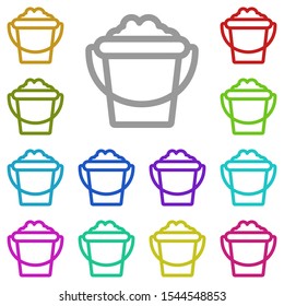 Bucket multi color icon. Simple thin line, outline vector of laundry icons for ui and ux, website or mobile application