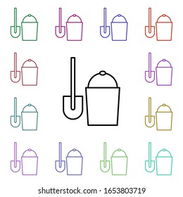 Icono de estilo multicolor de cubo. Línea delgada simple, contorno vectorial de iconos de verano para ui y ux, sitio web o aplicación móvil