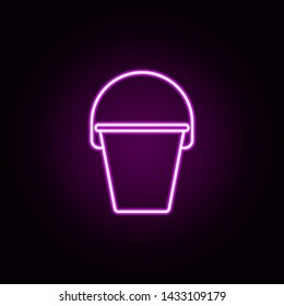 bucket neon icon. Elements of home things set. Simple icon for websites, web design, mobile app, info graphics