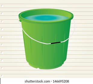 bucket with on paper