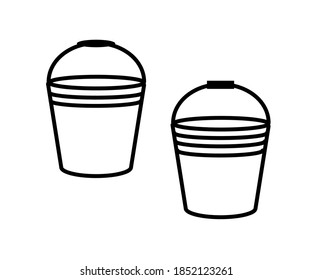 Bucket on a white background. Sketch. Vector illustration.