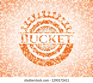 Bucket orange mosaic emblem with background