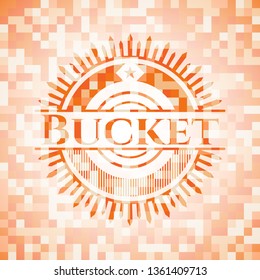 Bucket orange mosaic emblem with background