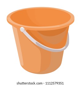 bucket orange vector illustration isolated