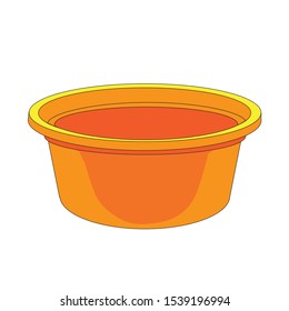 bucket  orange  vector illustration  white background
