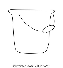 Icono de esquema de cubo. Señal de estilo Doodle lineal para concepto móvil y Diseño web. Icono de Vector de línea simple Pail. Símbolo, ilustración del logotipo Aislado sobre fondo blanco. Gráficos perfectos de píxeles