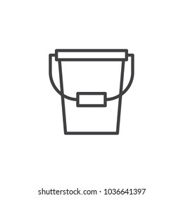 Bucket outline icon. linear style sign for mobile concept and web design. Pail simple line vector icon. Symbol, logo illustration. Pixel perfect vector graphics