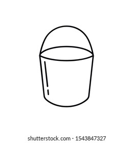 Bucket outline icon. linear style sign for mobile concept and web design. Pail simple line vector icon. Symbol, logo illustration. Pixel perfect vector graphics