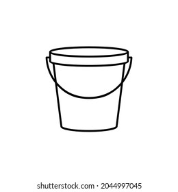 Bucket outline icon. linear style sign for mobile concept and web design. Pail simple line vector icon. Web design, mobile app. Vector illustration. Eps10