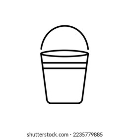 Bucket outline icon. linear style sign for mobile concept and web design. Pail simple line vector icon. Symbol, logo illustration. Pixel perfect vector graphics