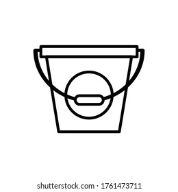 Bucket with outline icon vector