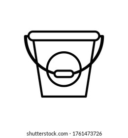 Bucket with outline icon vector