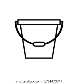 Bucket with outline icon vector
