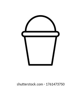 Cubo con vector de icono de contorno