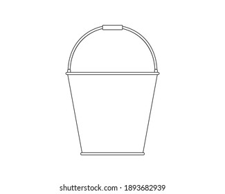 Bucket outline icon. Vector isolated illustration on white background. 