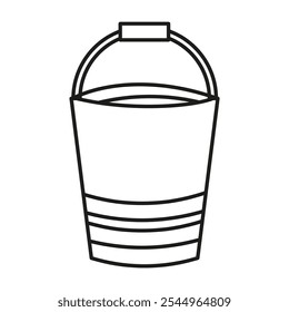 Bucket outline isolated on white background
