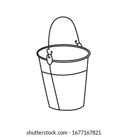 Bucket outline vector symbol icon design on white background.